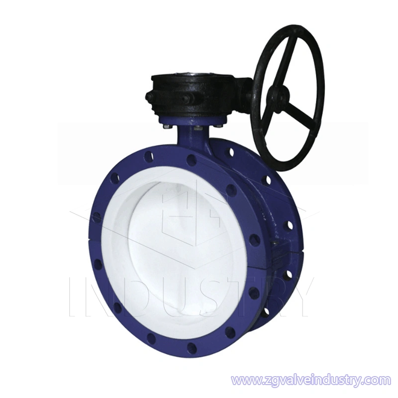 válvula de mariposa de brida completamente revestida de la válvula zg 
