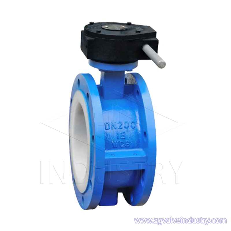 válvula de mariposa de brida completamente revestida de la válvula zg 
