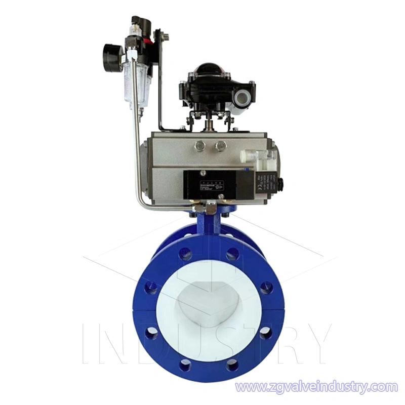 válvula de mariposa de brida completamente revestida de la válvula zg 
