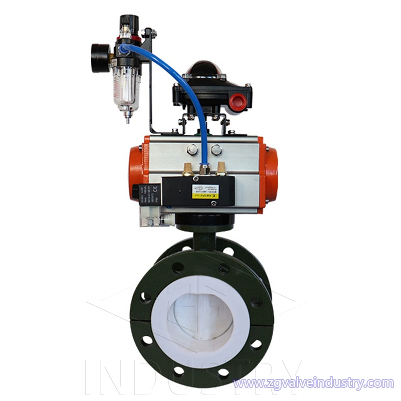 válvula de mariposa de brida completamente revestida de la válvula zg 