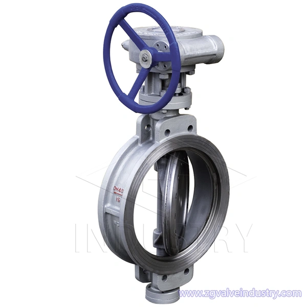 katup kupu-kupu tipe tri-eksentrik wafer/lt/flange