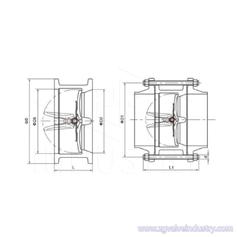 clapet anti-retour de plaquette à double plaque wcb/inoxydable gb——valve zg 