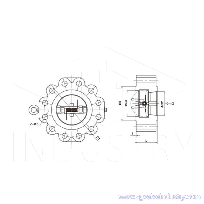 wcb / stal nierdzewna api podwójny zawór zwrotny z końcówką - - zawór zg; 
