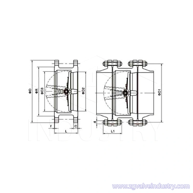WCB/Stainless Steel GB Dual-plate Double-flange Check Valve——ZG VALVE