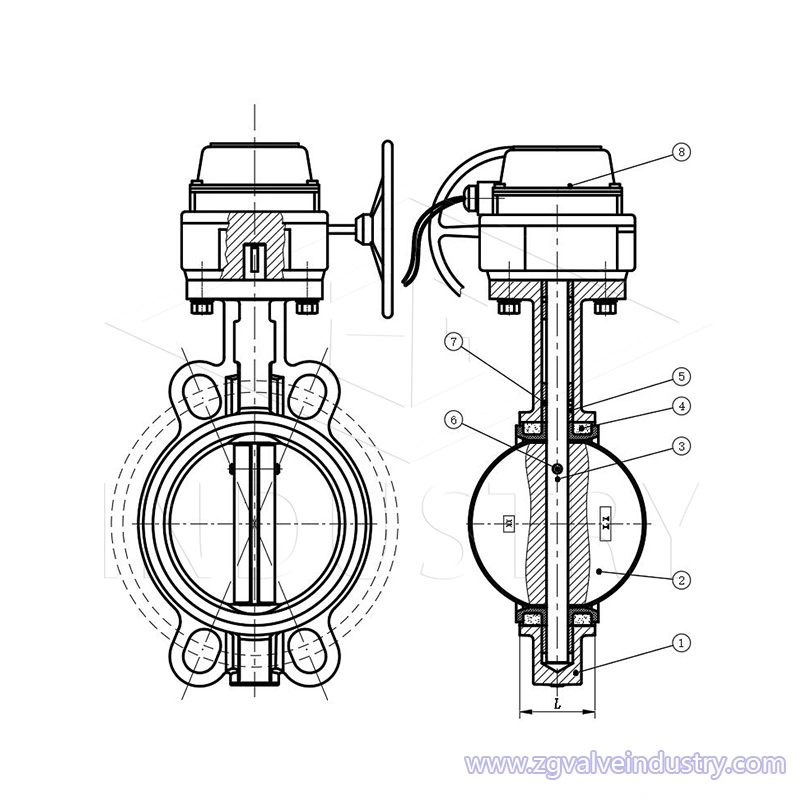 sygnałowy zawór motylkowy z zaworu zg