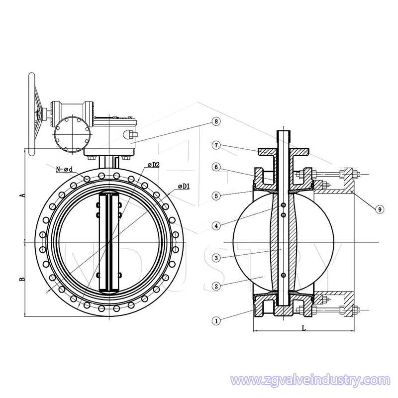 Хоног төрлийн эрвээхэй хавхлаг zg хавхлагаас ansi cl150/din/bs/jis 10k