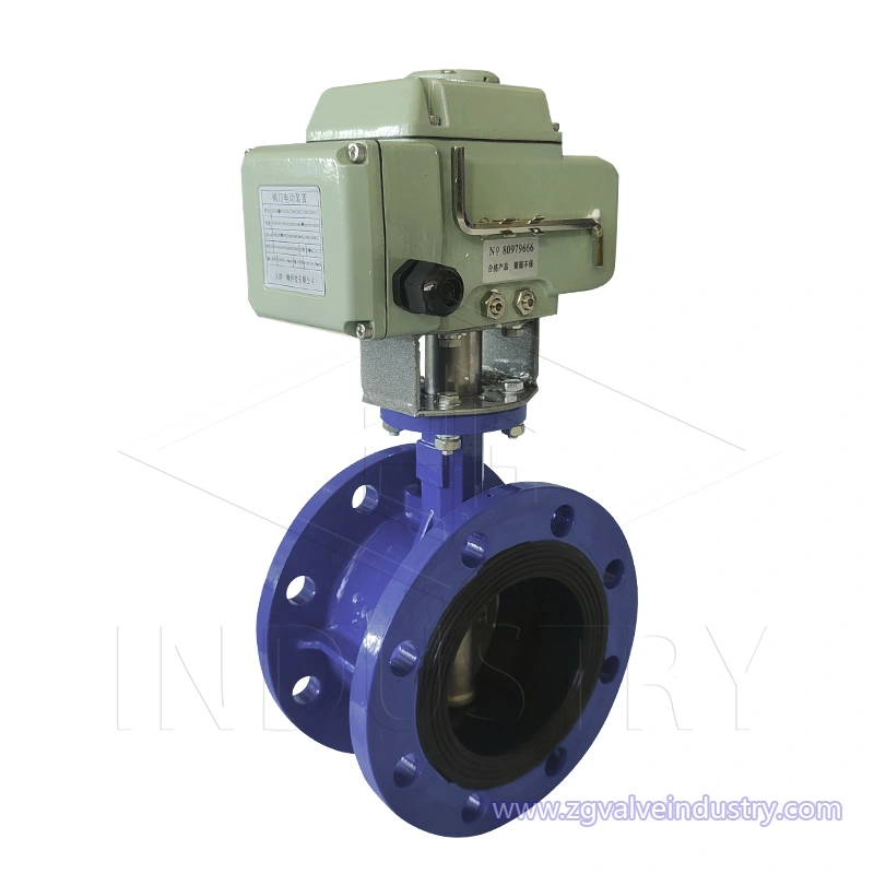 zg хавхлагаас жижиг хэмжээтэй цахилгаан идэвхжүүлэгч фланцтай эрвээхэй хавхлаг